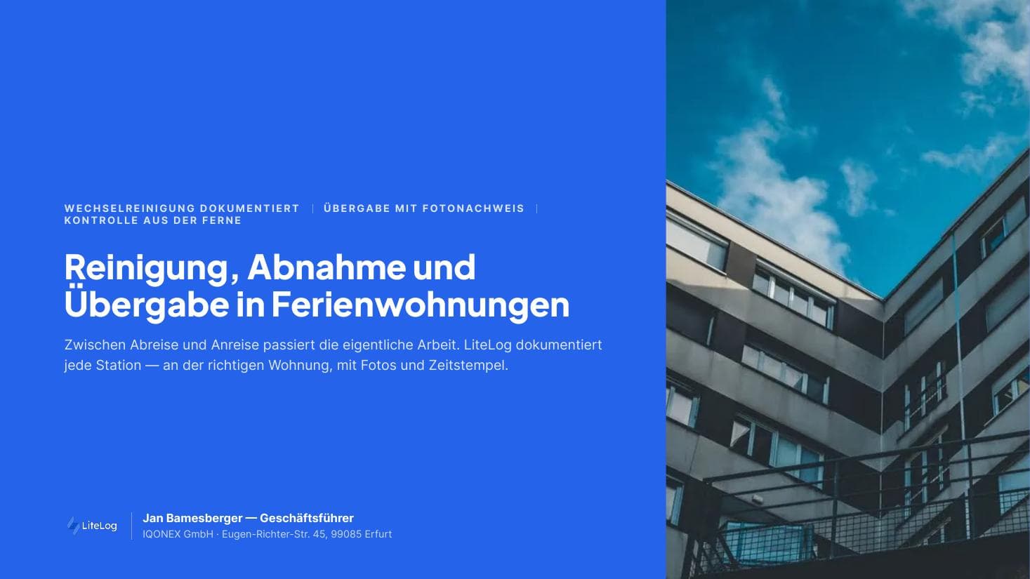 Titelseite der Broschüre „Ferienwohnungen — Reinigung und Übergabe“
