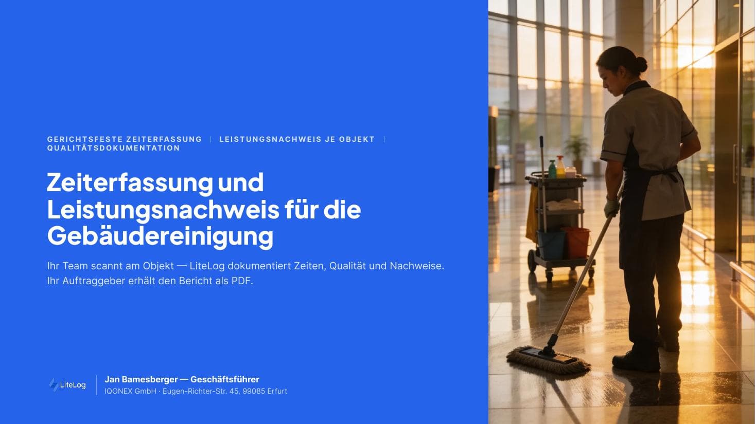 Titelseite der Broschüre „Reinigung — Qualitätsdokumentation und Leistungsnachweis“