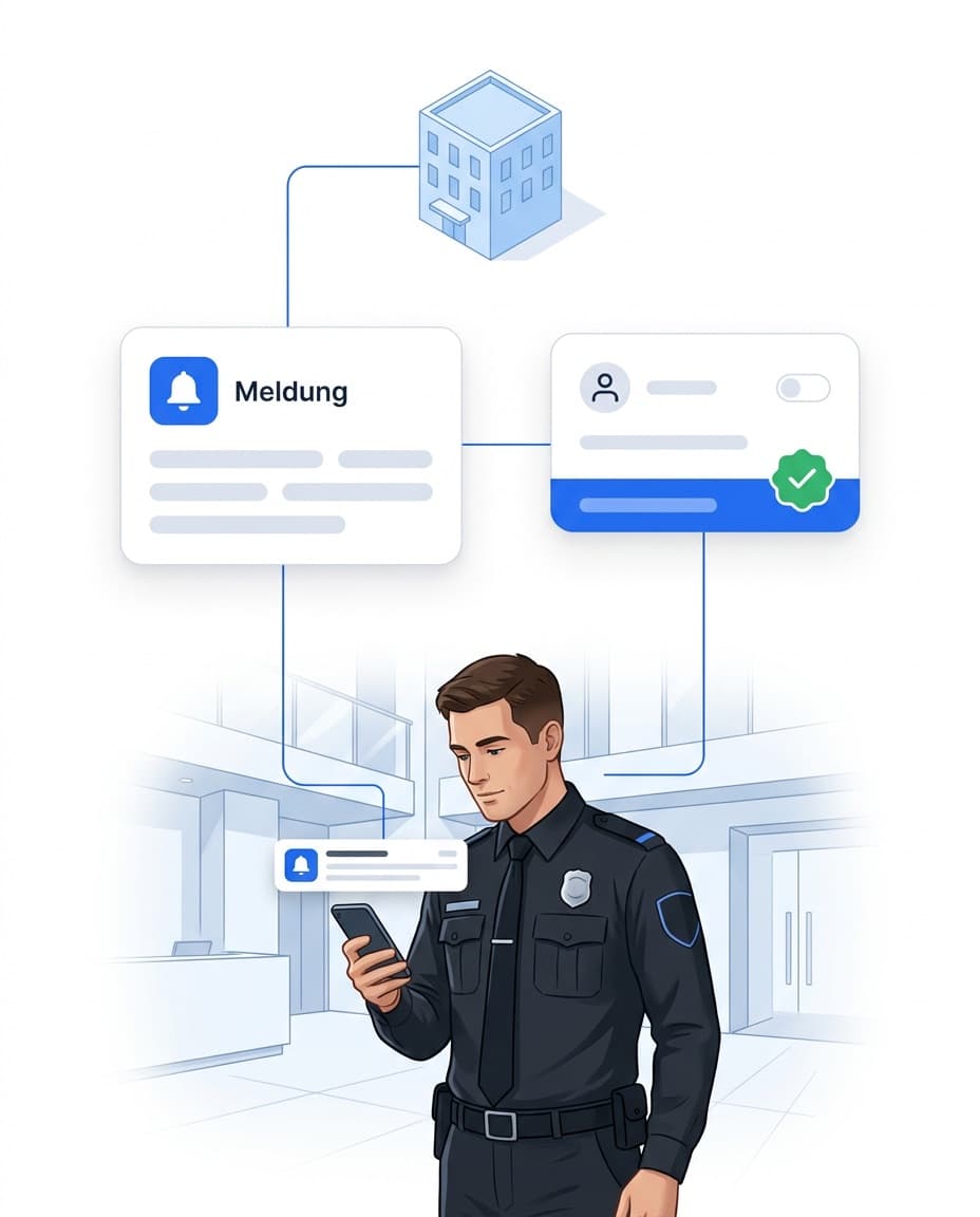 Security guard receiving a push notification about an incident – controlled via roles and recipient rules