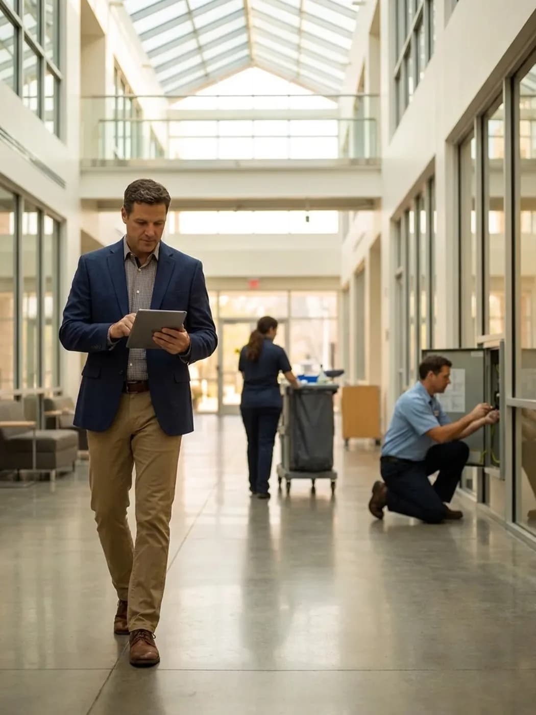 Cleaning, caretaking and security in one app.