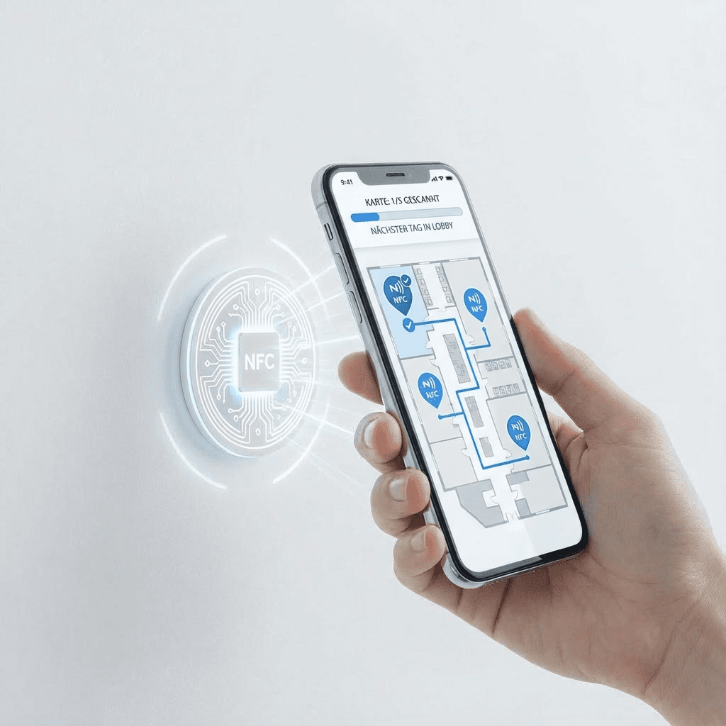 Rundgang-Check-in an einem Kontrollpunkt