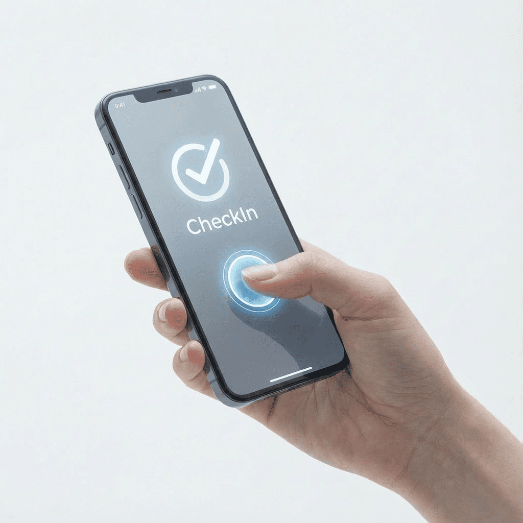 Button-Check-in in der LiteLog App